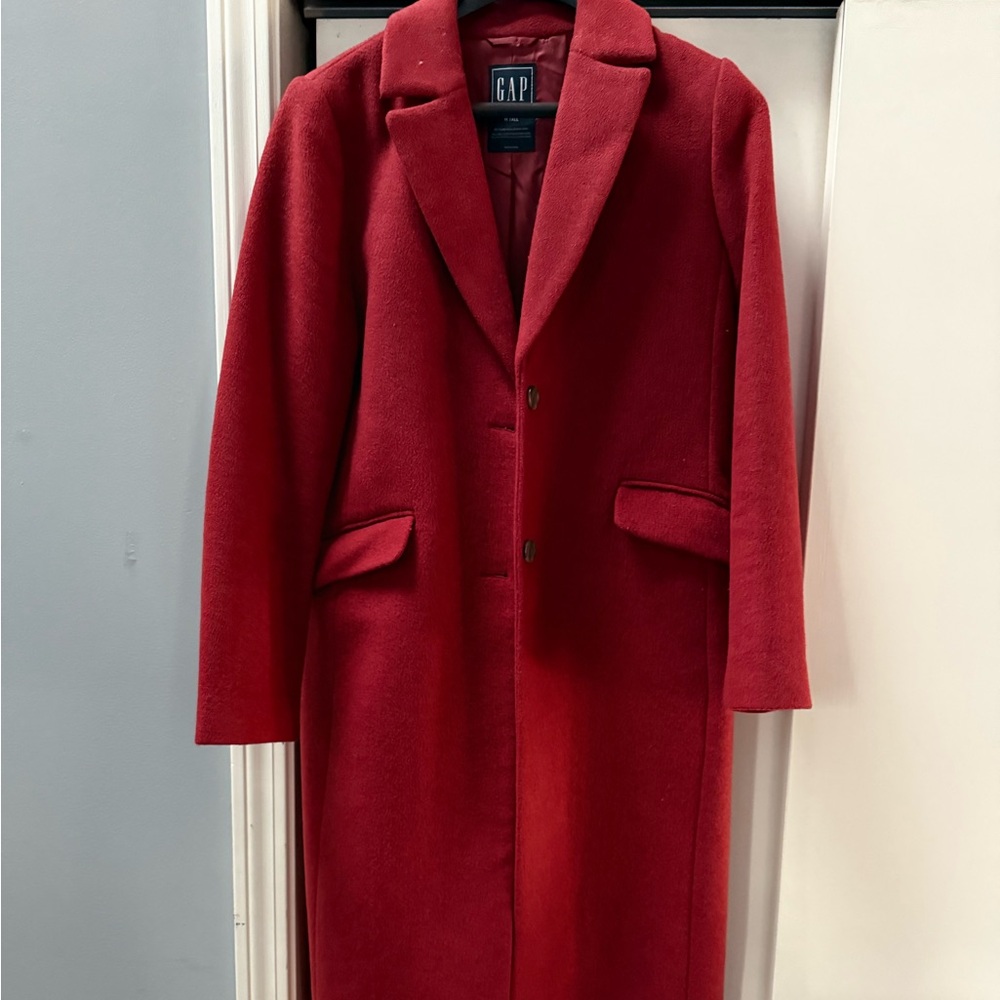 Worn once Gap wool medium tall rust colored long coat